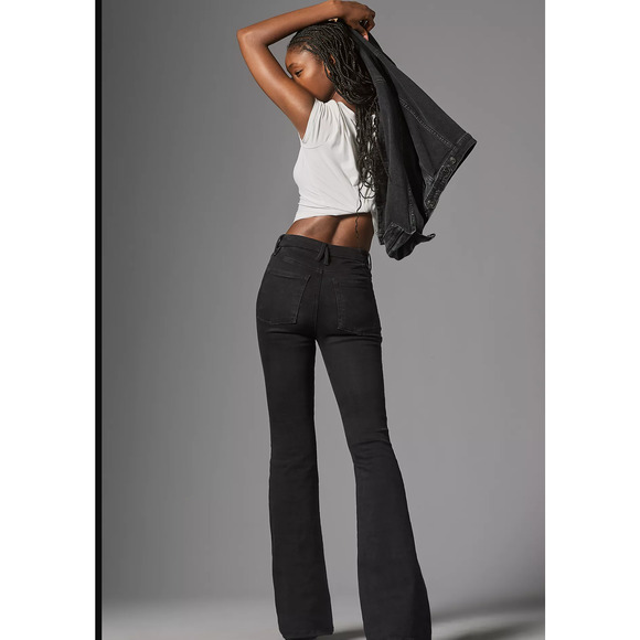 NWT Good American Pull-On Black Flare Jeans-XS - Picture 2 of 5